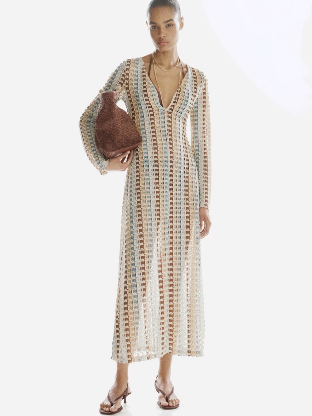 NWOT H&M CROCHET-LOOK MAXI DRESS Size XS